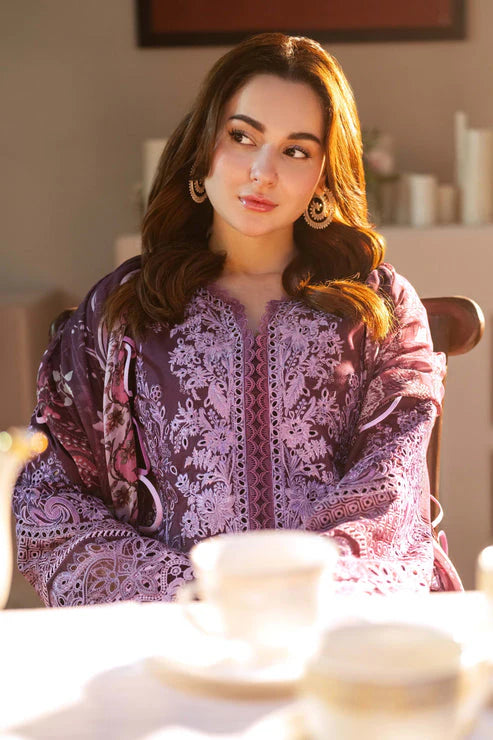 3PCS Embroidered Shirt with Digital Printed Jacquard Dupatta Lawn Collection ULM-1429