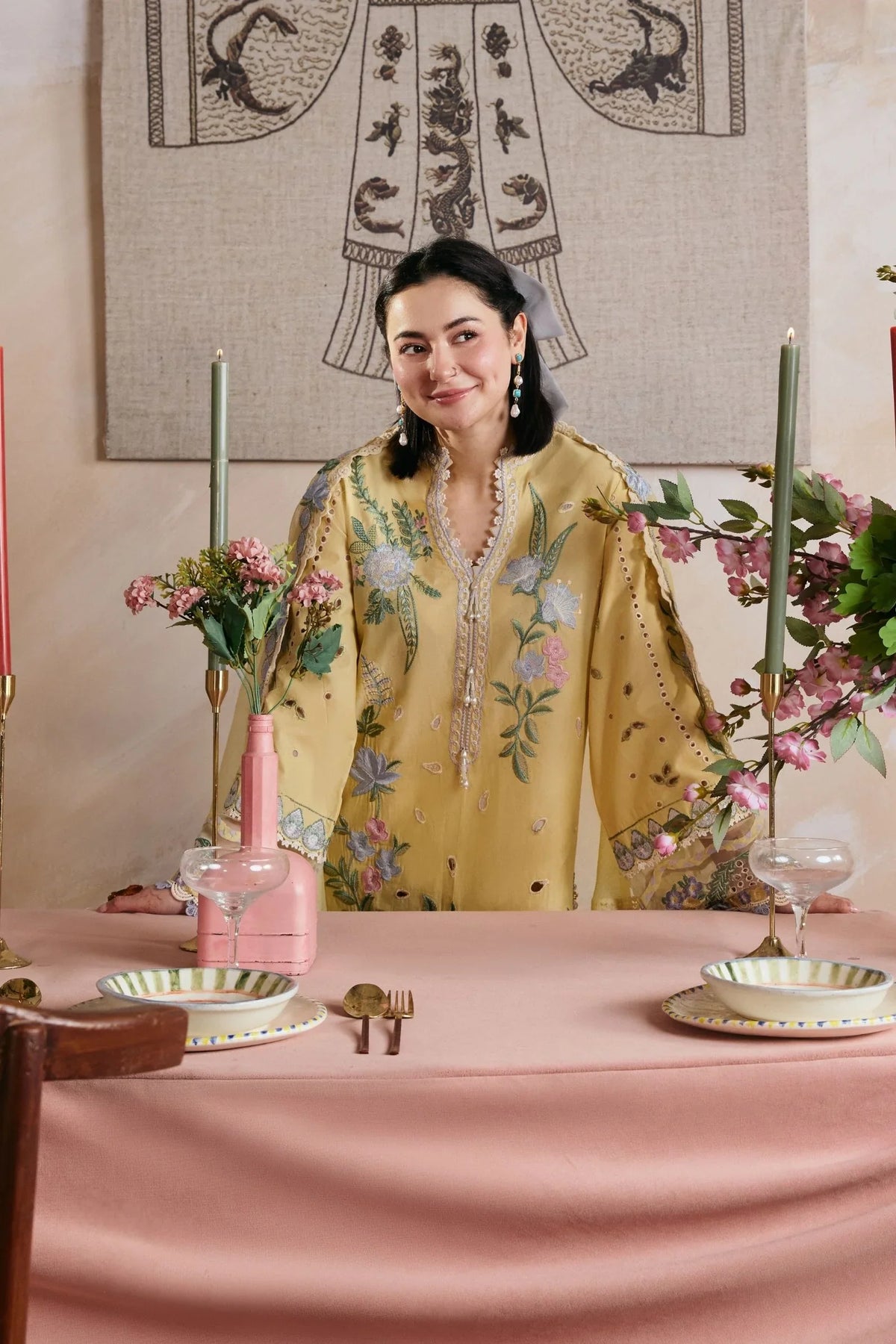 Dhanak-3PC Embroidered Shirt with Khadi Net Embroidered Dupatta - 6453