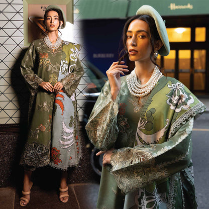 Dhanak 3PC Embroidered With Digital Printed Shawl-103