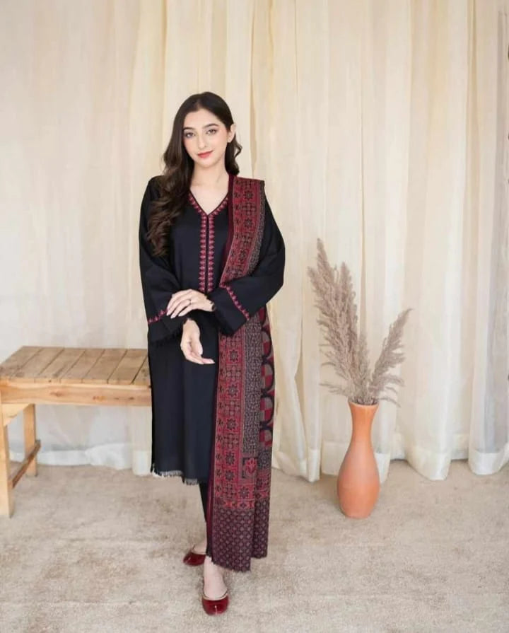 3PCS Dhanak Embroidered Winter Collection ULM-622