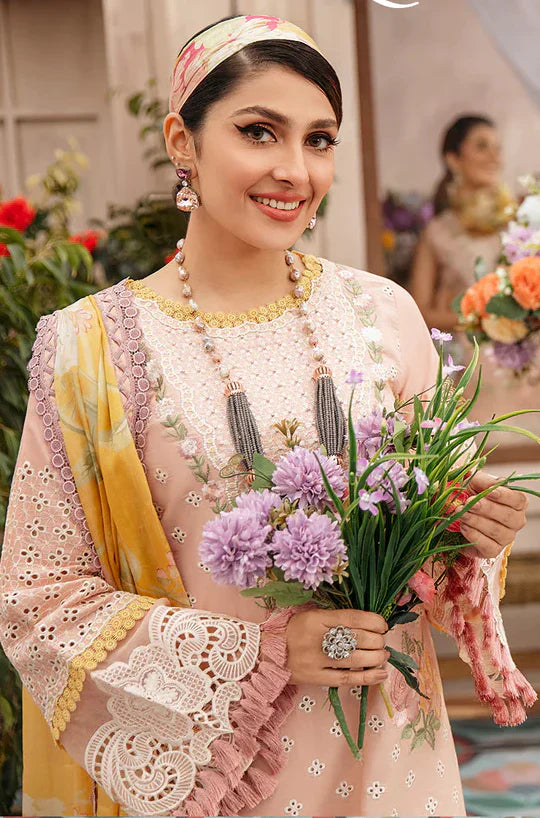 Dhanak-3PC Embroidered Shirt with Digital Printed Shawl -3192