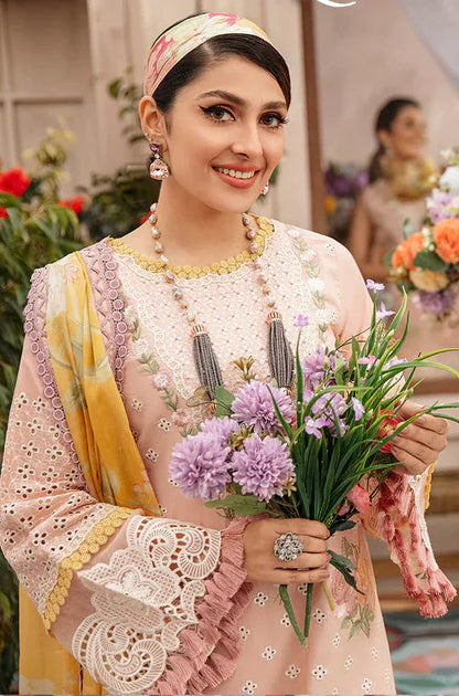 Dhanak-3PC Embroidered Shirt with Digital Printed Shawl -3192