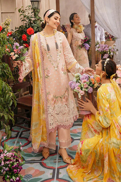 Dhanak-3PC Embroidered Shirt with Digital Printed Shawl -3192