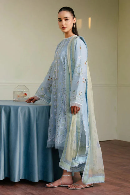 3PCS Embroidered Shirt with Digital Printed Jacquard Dupatta Lawn Collection ULM-1308