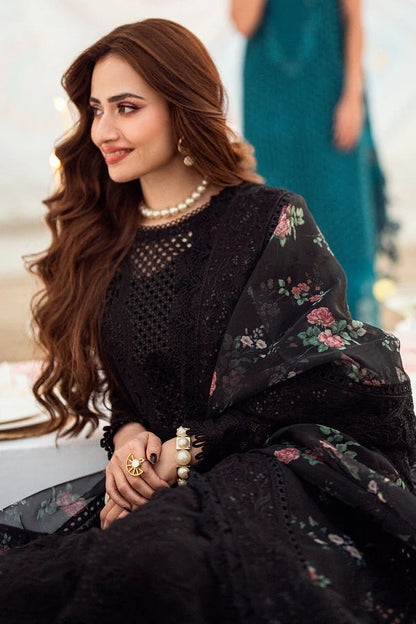 A+ Dhanak-3PC Embroidered Shirt with Organza Digital Printed Embroidered Dupatta- 33603PCS Dhanak-Embroidered Shirt with Organza Digital Printed Dupatta Winter Collection ULM- 3309