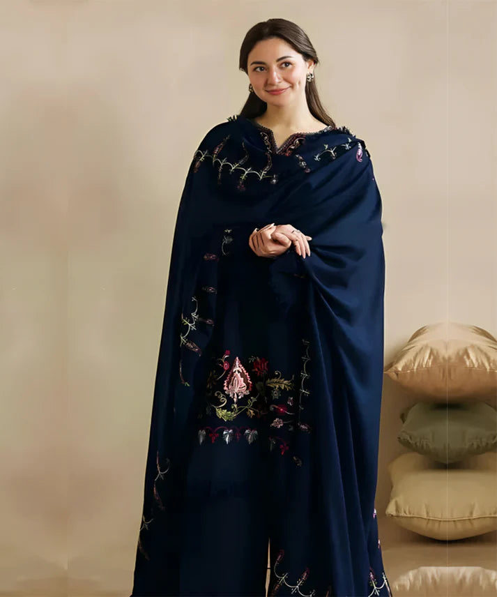 3PCS Zara Shahjahan Dhanak Embroidered With Dhanak Embroidered Dupatta Winter Collection ULM-618