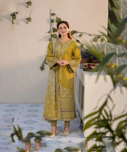 3PCS Embroidered Shirt with Digital Printed Jacquard Dupatta Lawn Collection BULM- 1324