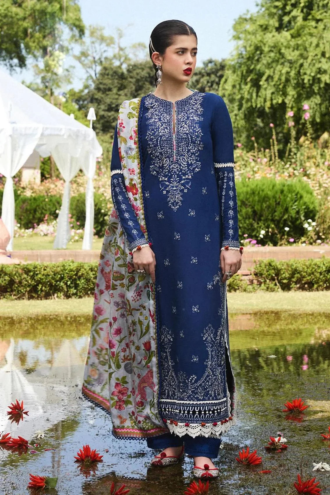 3pc Embroidered Hussain Rehar lawn HR-332