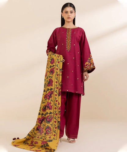 3PCS Lawn  Embroidered Shirt with Digital Printed Dupatta Lawn Collection ULM-1237