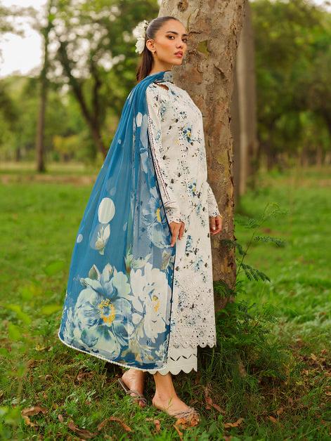 3PCS Printed Lawn Shirt With Voile Printed Dupatta Lawn Collection ULM-1546