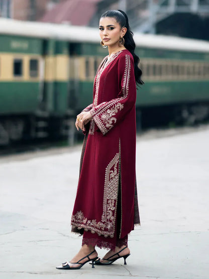3PCS  Embroidered Shirt with Digital Printed Jacquard Dupatta Lawn Collection ULM-1148