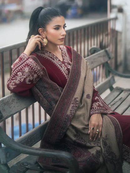 3PCS  Embroidered Shirt with Digital Printed Jacquard Dupatta Lawn Collection ULM-1148