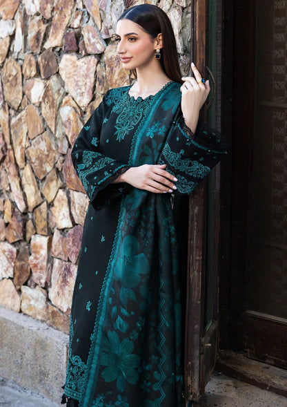 Dhanak-3PC Embroidered Shirt with Digital Printed Wool Shawl - 6098