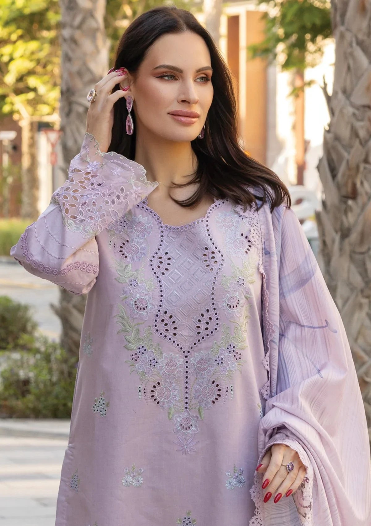 3pc Qalamkar Embroidered lawn QL-312
