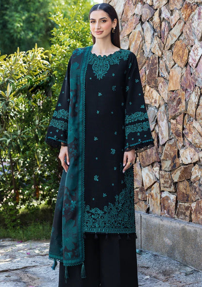Dhanak-3PC Embroidered Shirt with Digital Printed Wool Shawl - 6098