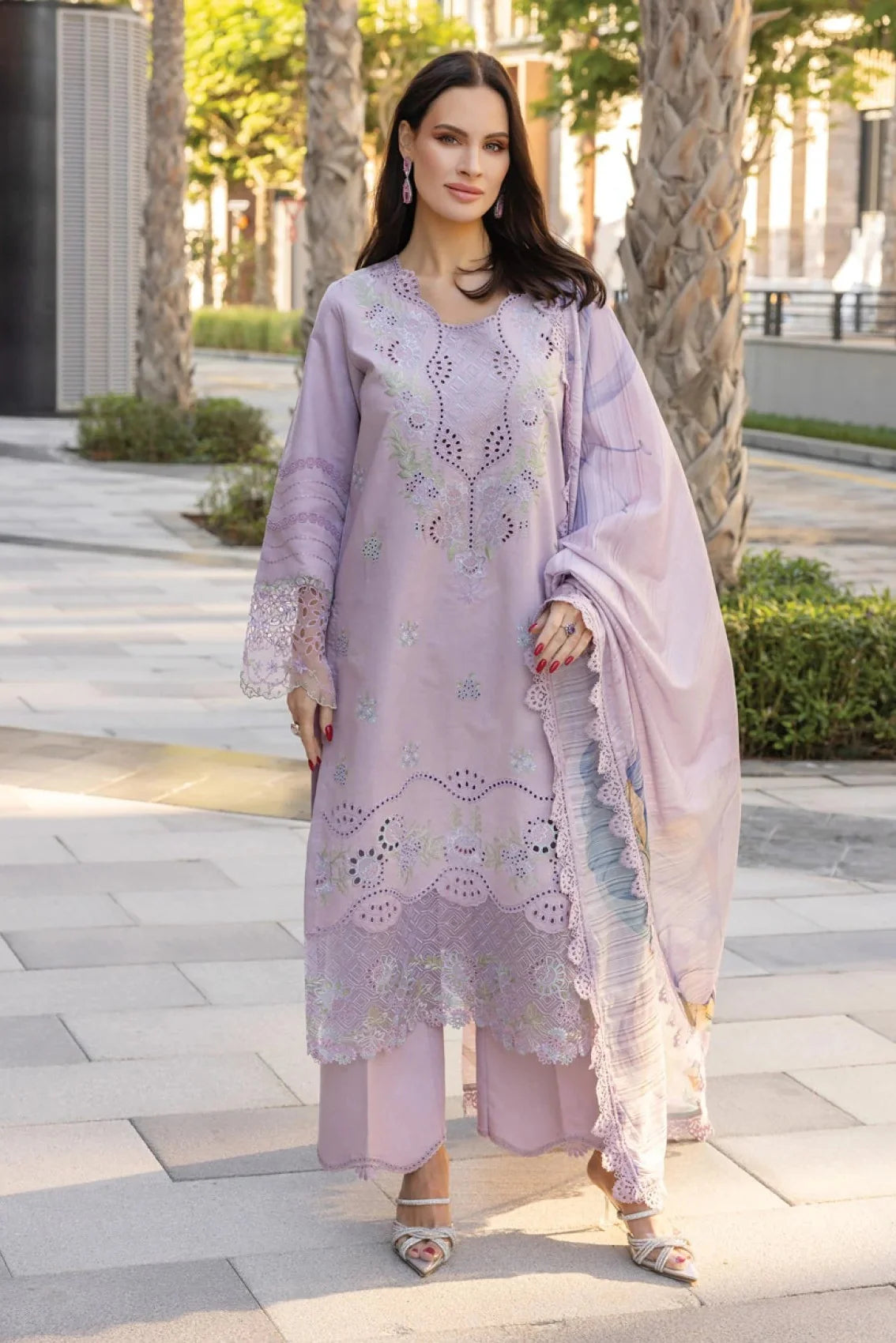3pc Qalamkar Embroidered lawn QL-312