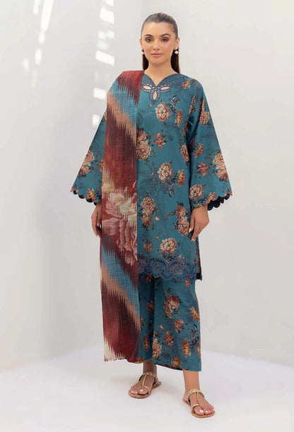 3PCS Lawn Printed Shirt With Digital Printed Dupatta Lawn Collection ULM-1617