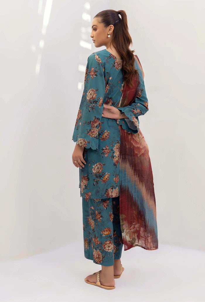 3PCS Lawn Printed Shirt With Digital Printed Dupatta Lawn Collection ULM-1617
