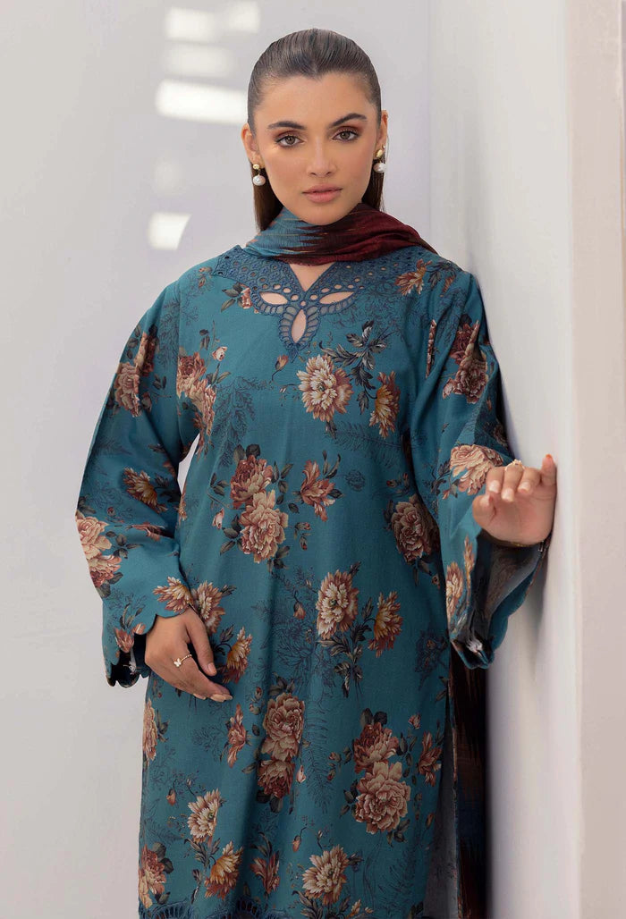 3PCS Lawn Printed Shirt With Digital Printed Dupatta Lawn Collection ULM-1617