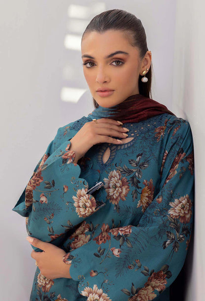 3PCS Lawn Printed Shirt With Digital Printed Dupatta Lawn Collection ULM-1617
