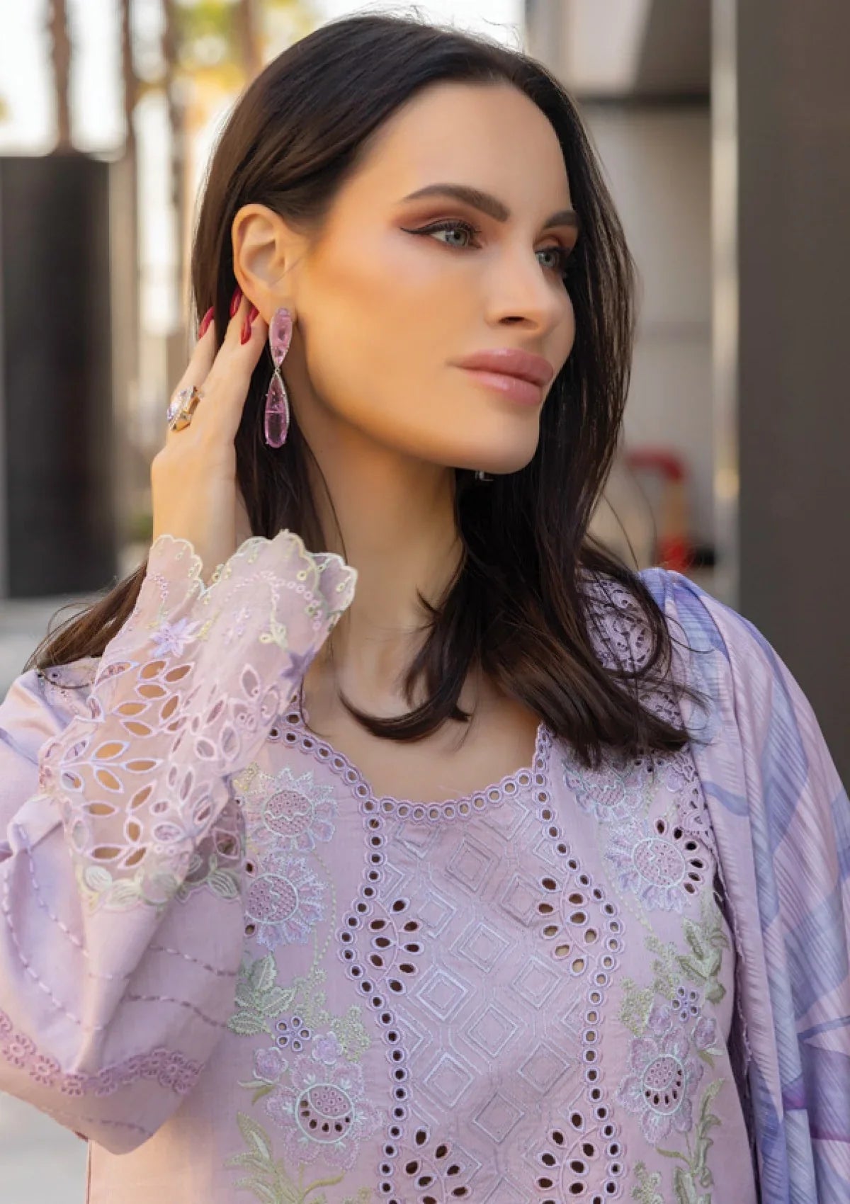 3pc Qalamkar Embroidered lawn QL-312