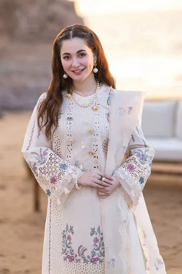 3PCS QALAMKAR Dhanak Embroidered Shirt With Organza Embroidered Dupatta Winter Collection BULM- 3115