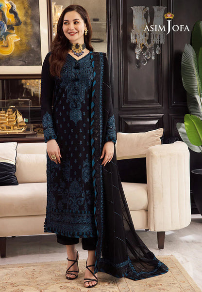 Dhanak-3PC Embroidered Shirt with Organza Embroidered Dupatta - 6064