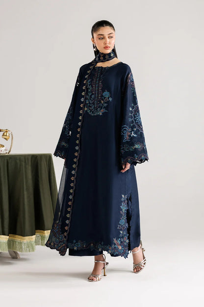 Dhanak-3PC Embroidered Shirt with Dhanak Embroidered Dupatta - 6361