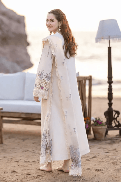3PC Lawn Embroidered Shirt With Organza Embroidered Dupatta - 1050 - Sapphire Studios
