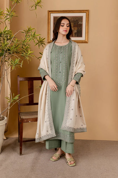 3PCS BATIK Dhanak Embroidered With Dhanak Embroidered Dupatta Winter Collection ULM-1318