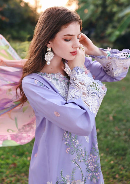 Dhanak-3PC Embroidered Shirt with Digital Printed Wool Shawl - 6406