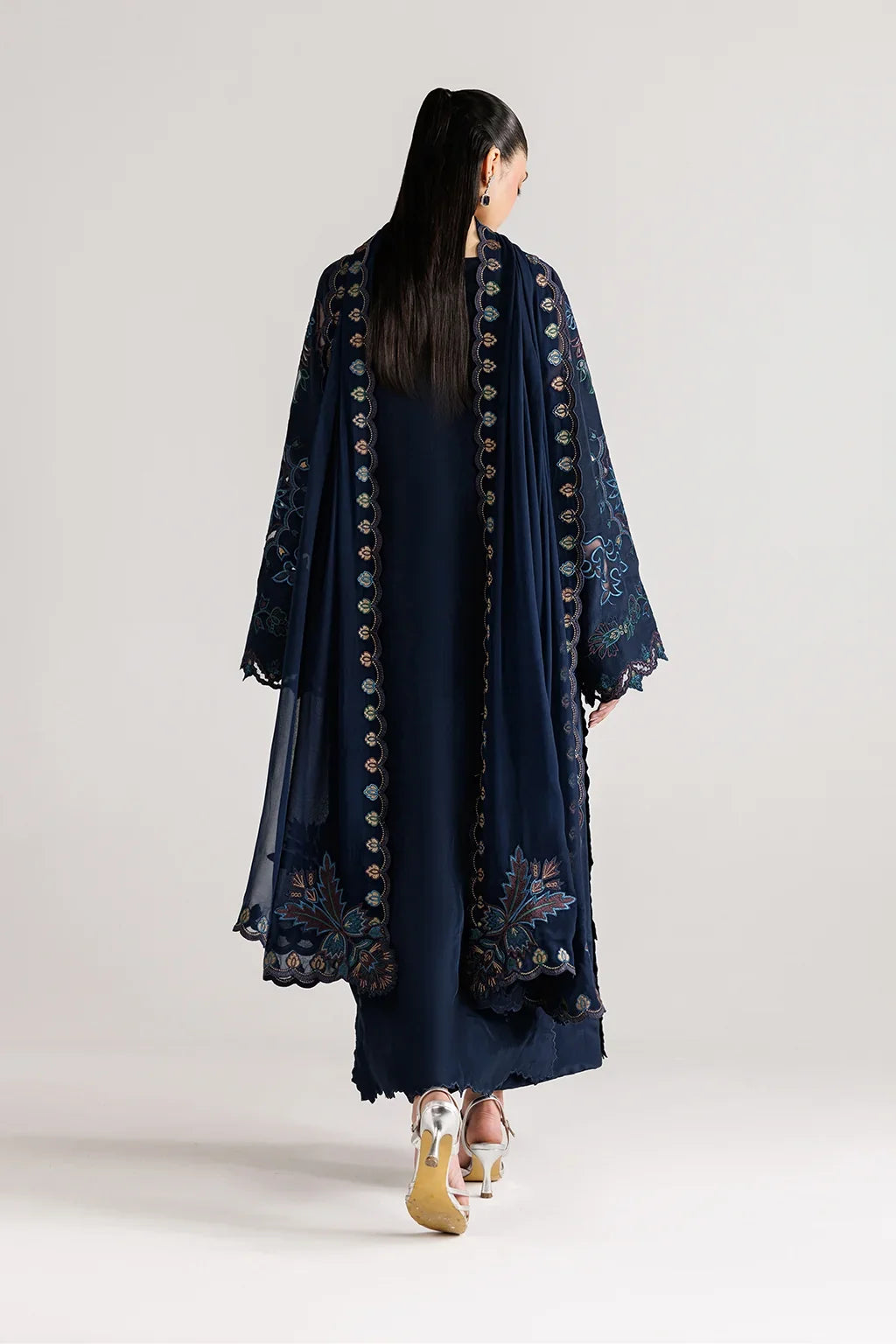 Dhanak-3PC Embroidered Shirt with Dhanak Embroidered Dupatta - 6361