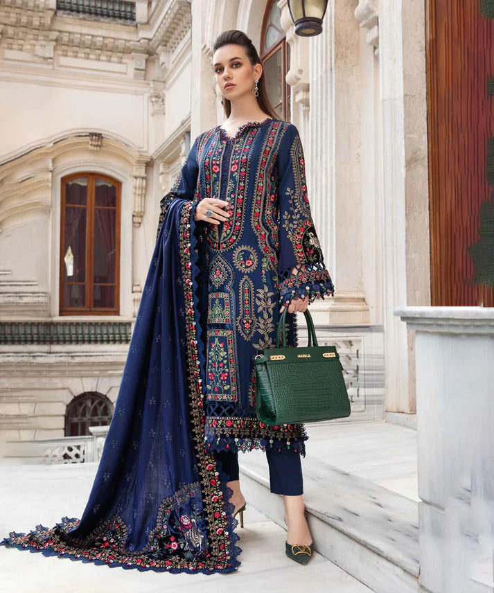 A+ 3PCS Dhanak Embroidered Shirt with Dhanak Embroidered Dupatta Winter Collection ULM-3384