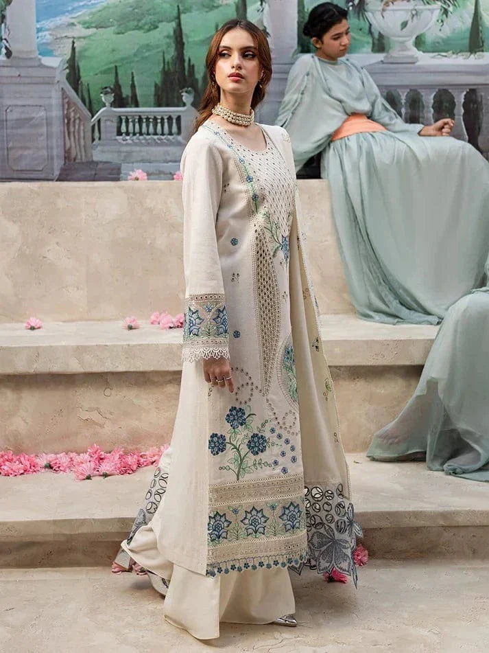3PCS Qalamkaar  Chikenkari Embroidered lawn Collectiion BU-QL-1024