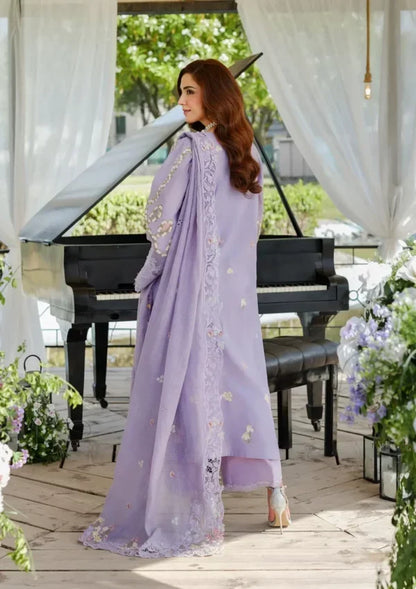 Dhanak-3PC Embroidered Shirt with Khadi Net Embroidered Dupatta - 6225