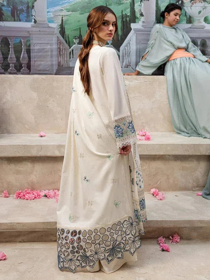 3PCS Qalamkaar  Chikenkari Embroidered lawn Collectiion BU-QL-1024