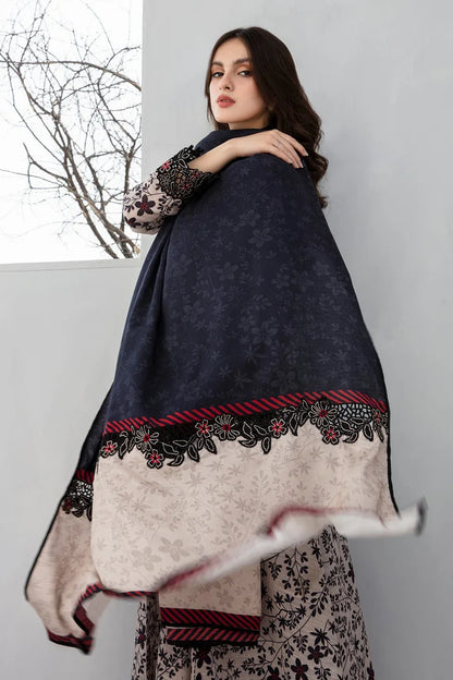 3PCS BAROQUE KARANDI PRINTED SHIRT WITH KARANDI PRINTED DUAPTTA AND TROUSER Winter Collection ULM-802