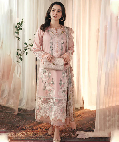 3PCS Dhanak- Embroidered Shirt with Digital Printed Wool Shawl Winter Collection ULM -3402