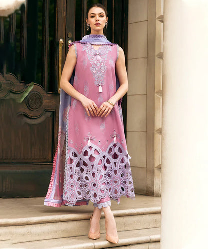 Dhanak-3PC Embroidered Shirt with Digital Printed Shawl - 662