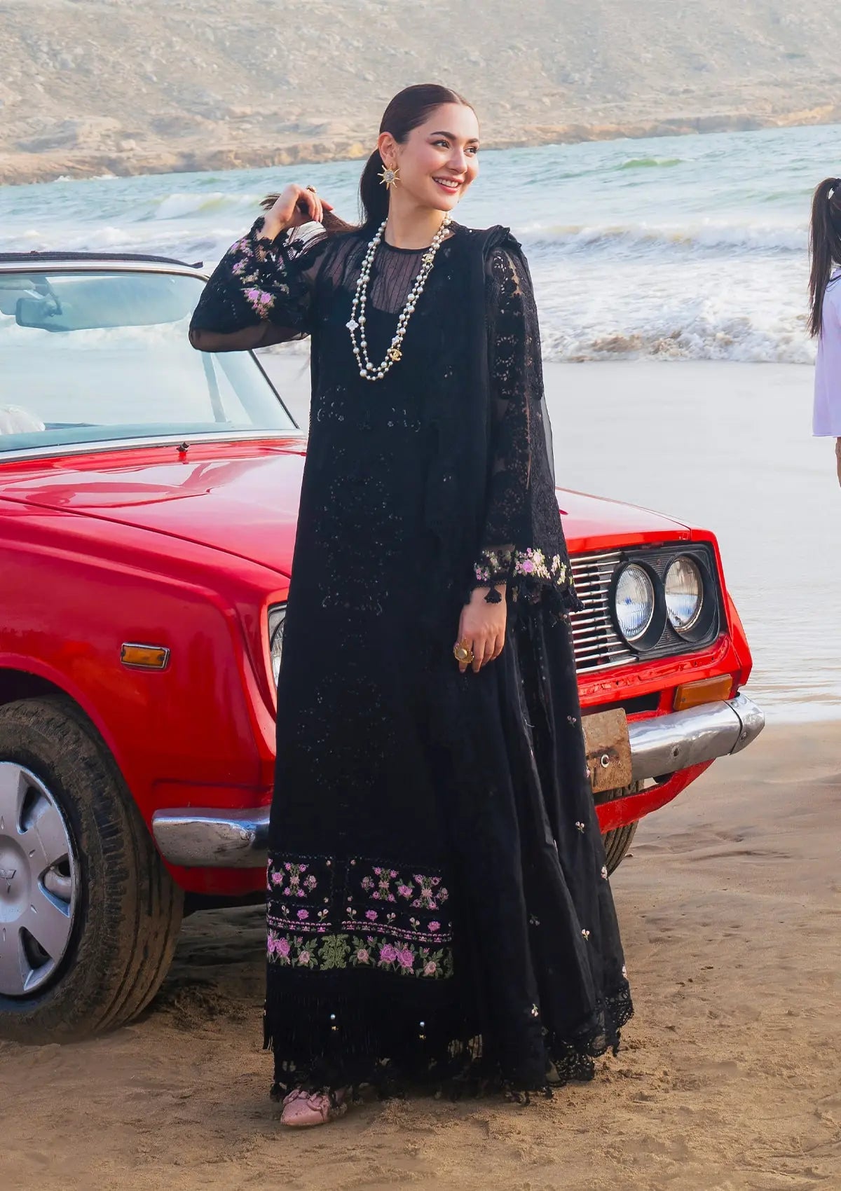 Dhanak 3PC Embroidered With Organza Embroidered Dupatta-163