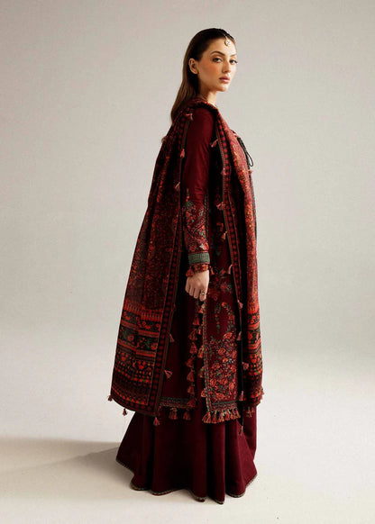 A+ 3PCS Hussain Rehar Dhanak Embroidered With Digital Printed Dupatta Winter Collection  ULM-172