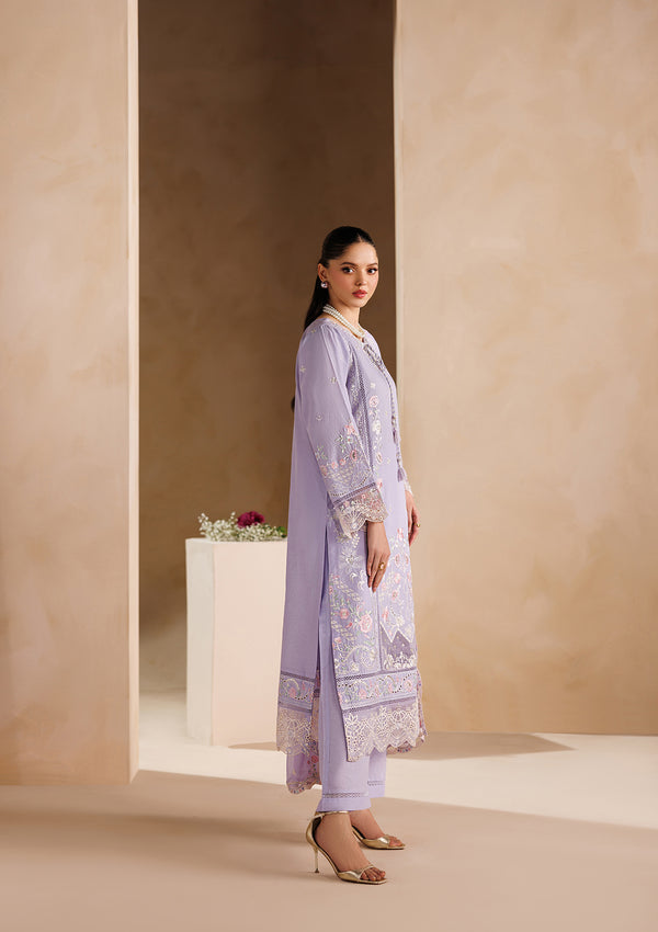 Dhanak-3PC Embroidered Shirt with Chiffon Embroidered Dupatta - 6407