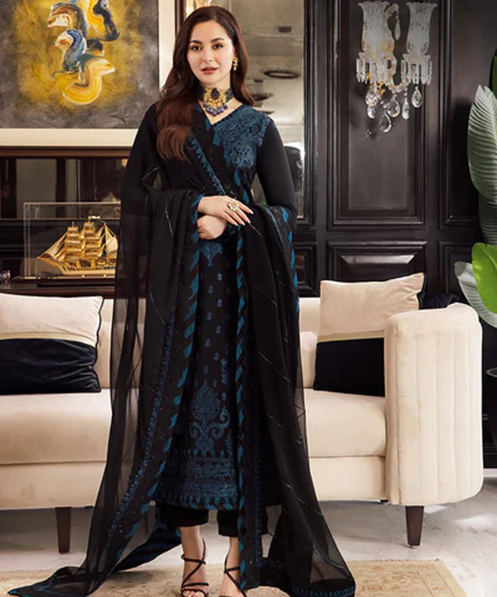 3PCS Embroidered Shirt with Organza Embroidered Dupatta Lawn Collection ULM-1064