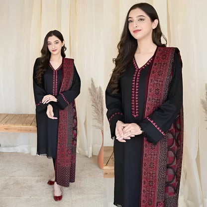 3PCS Dhanak Embroidered Winter Collection ULM-622