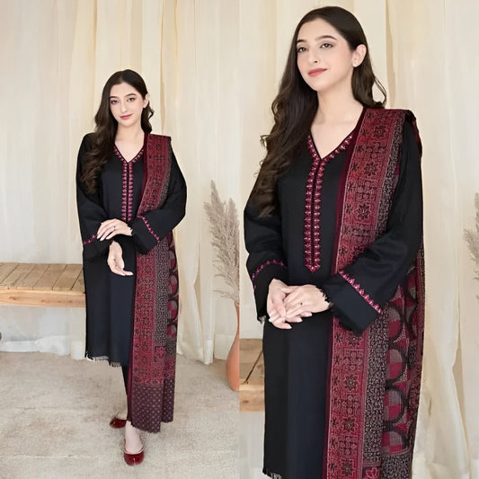 3PCS Dhanak Embroidered Winter Collection ULM-622