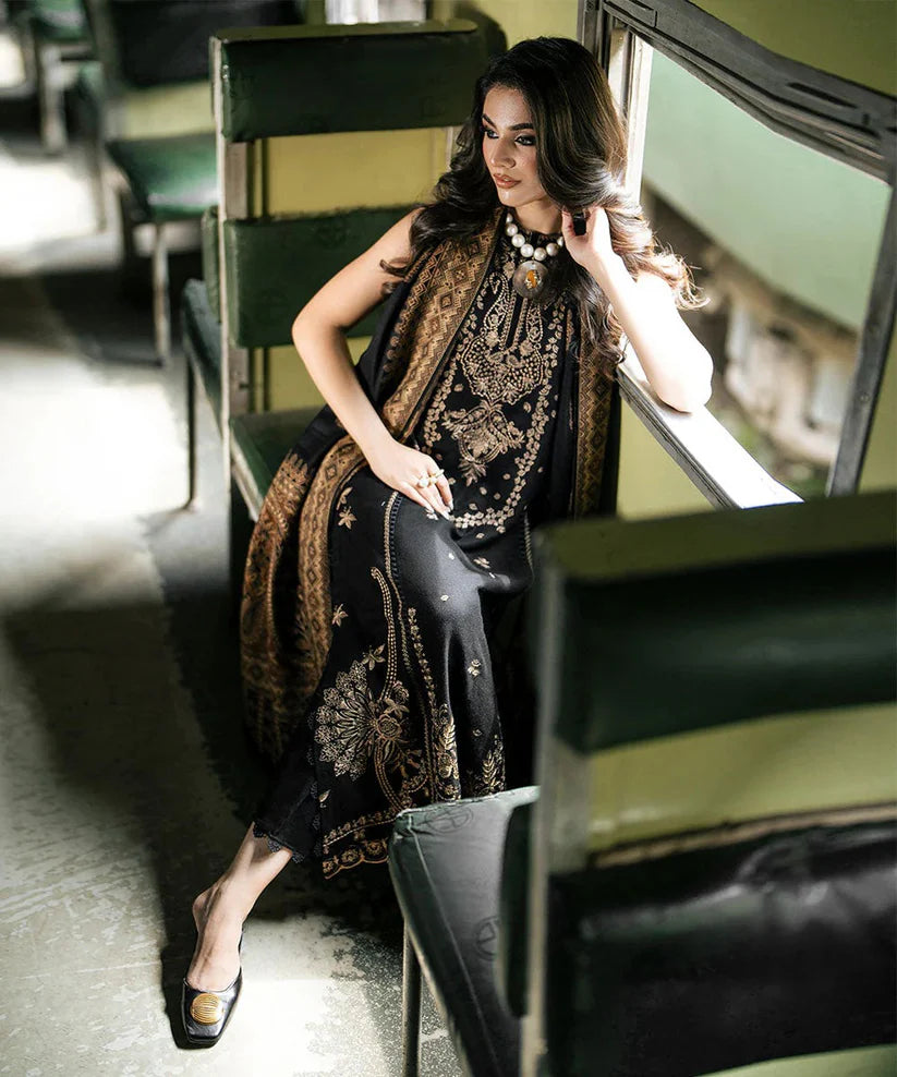 3PCS Izel Embroidered Dhanak Winter Collection D-90