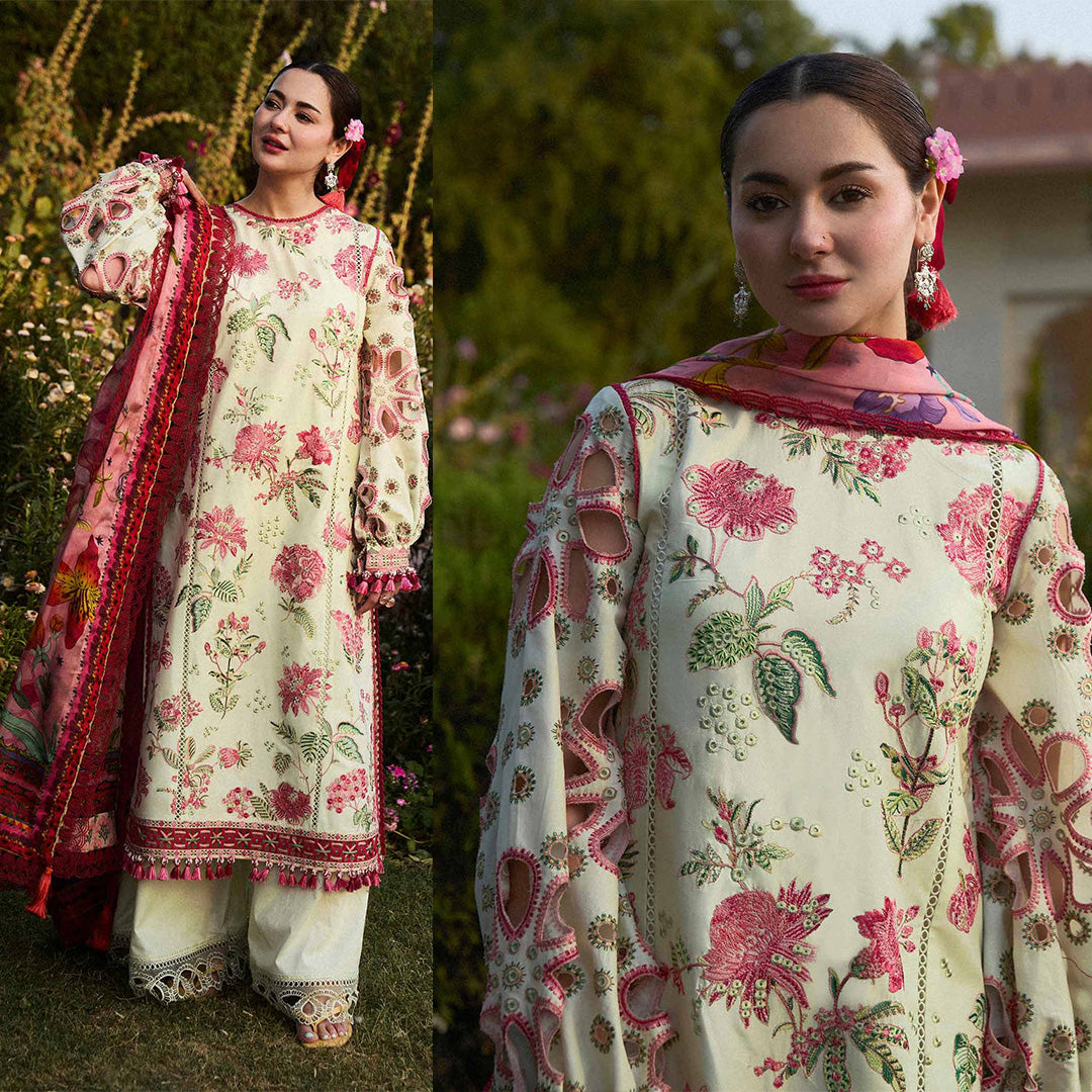 Luxury Dhanak 3PC Embroidered With Digital Printed Shawl-211