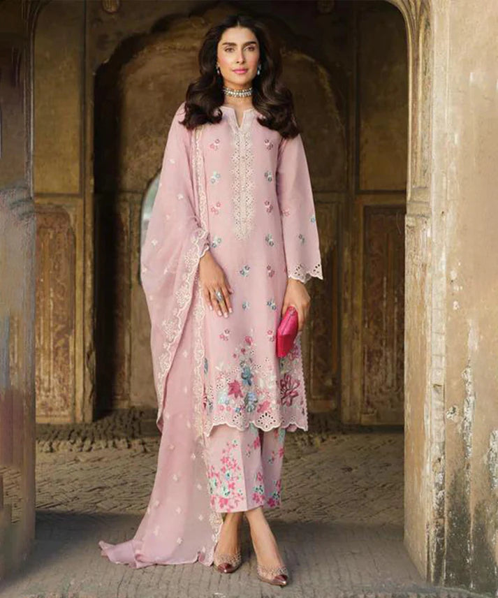 A+ 3PCS Dhanak-Embroidered Shirt with Chiffon Embroidered Dupatta Winter Collection ULM-3323