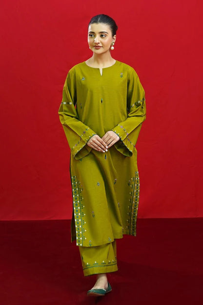 3PCS Embroidered Shirt with Digital Printed Jacquard Dupatta Lawn Collection ULM-1074