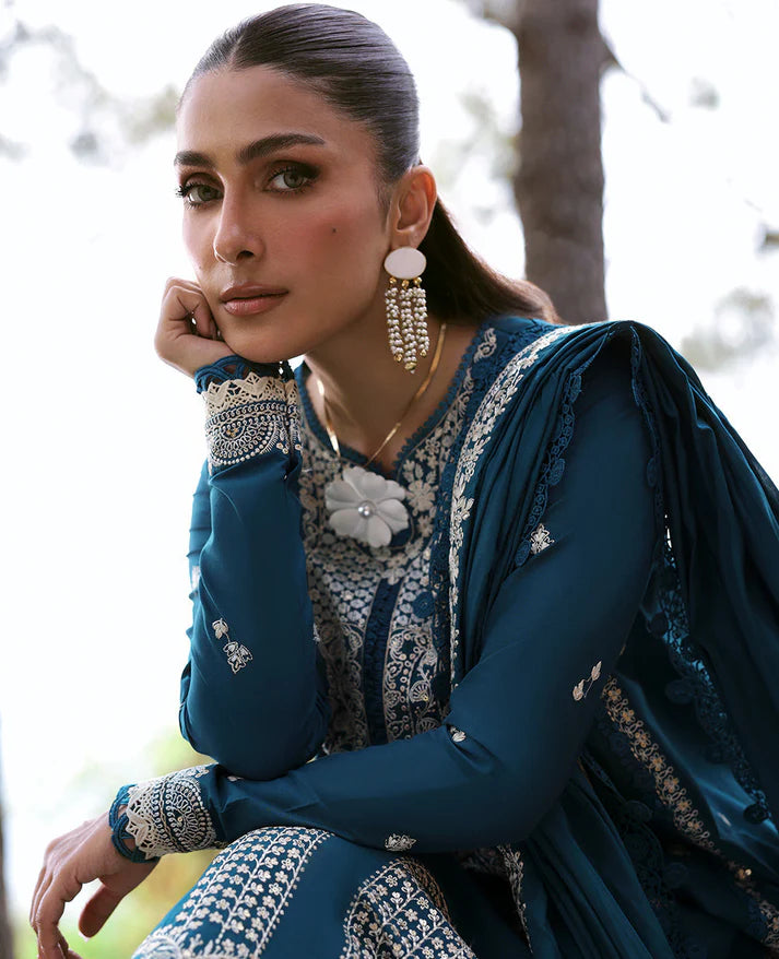 A+ 3PCS Dhanak Embroidered Shirt with Dhanak Embroidered Dupatta Winter Collection ULM-3374